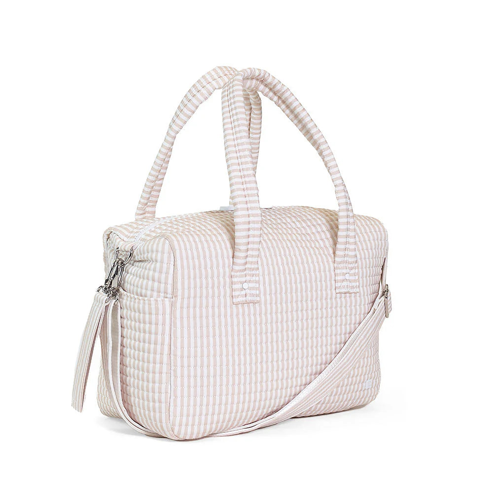 Quilted Stroller Diaper Bag - Pimlico Stripe Sand
