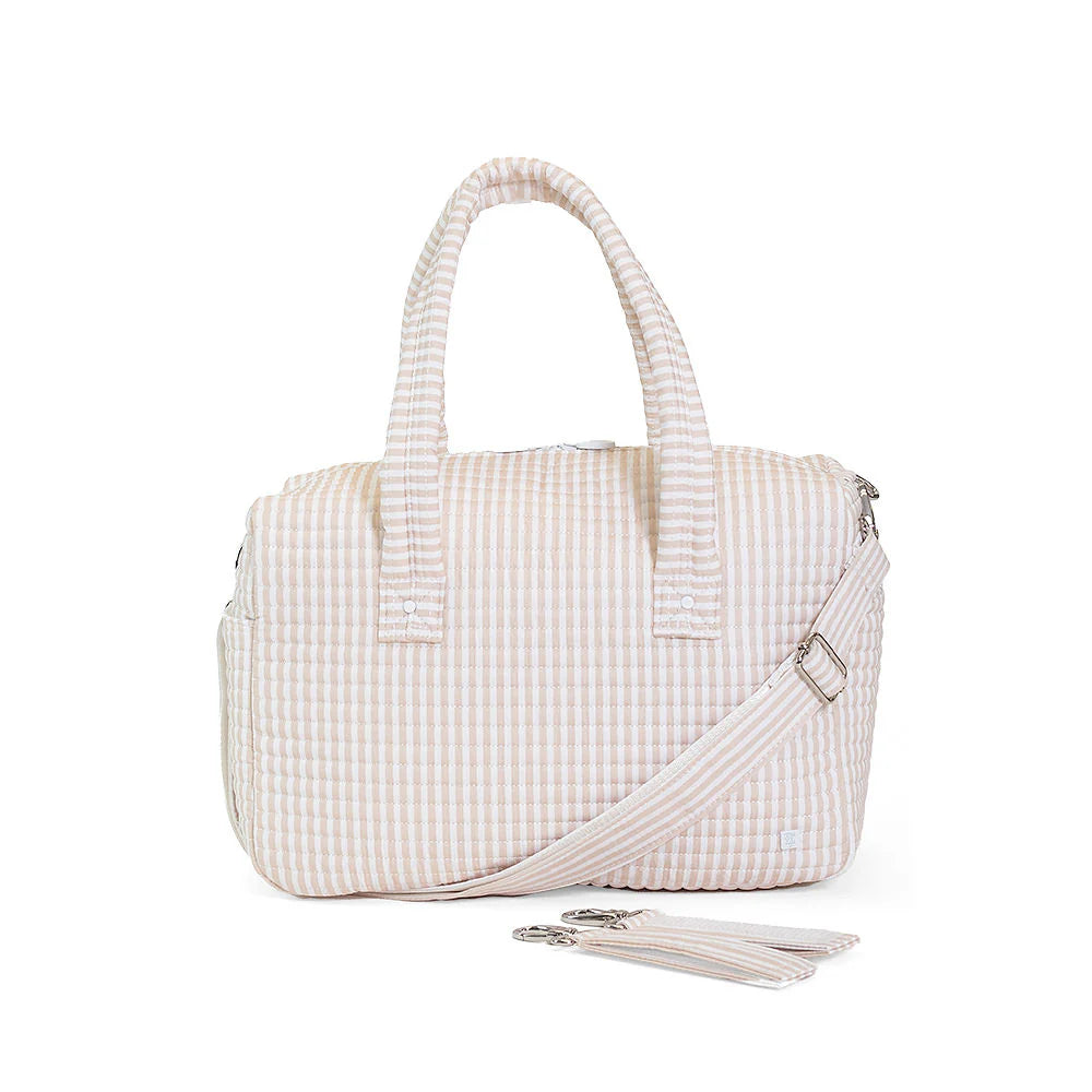 Quilted Stroller Diaper Bag - Pimlico Stripe Sand