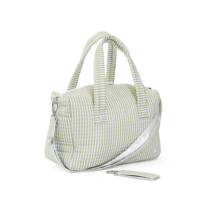 Quilted Stroller Diaper Bag - Pimlico Stripe Sage
